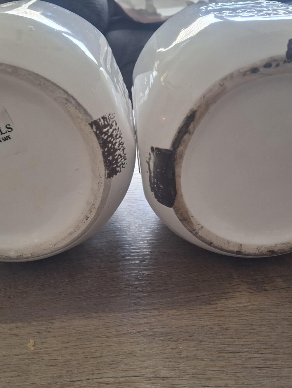 White Ceramic Mason Jar Set - Pair - Picture 3 of 5